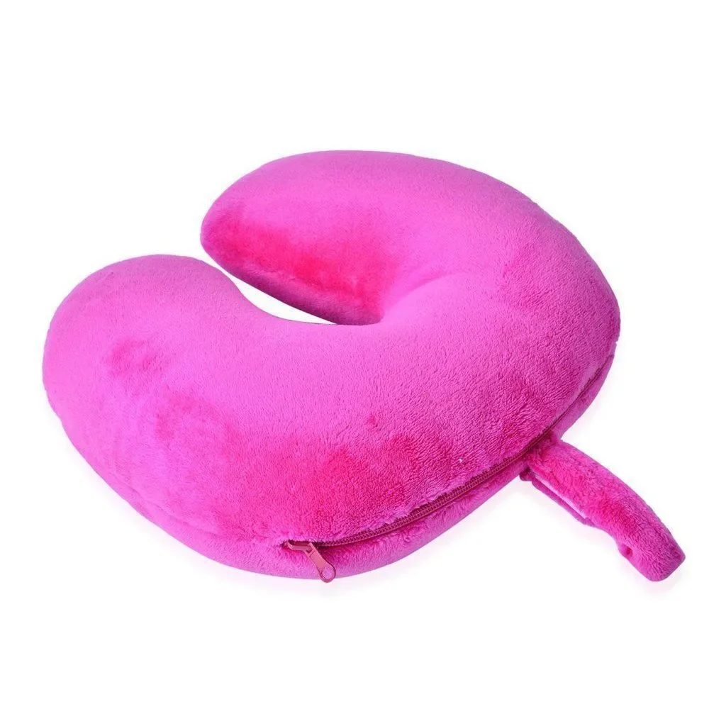 Travel Pillow with Eye Mask Set Pink